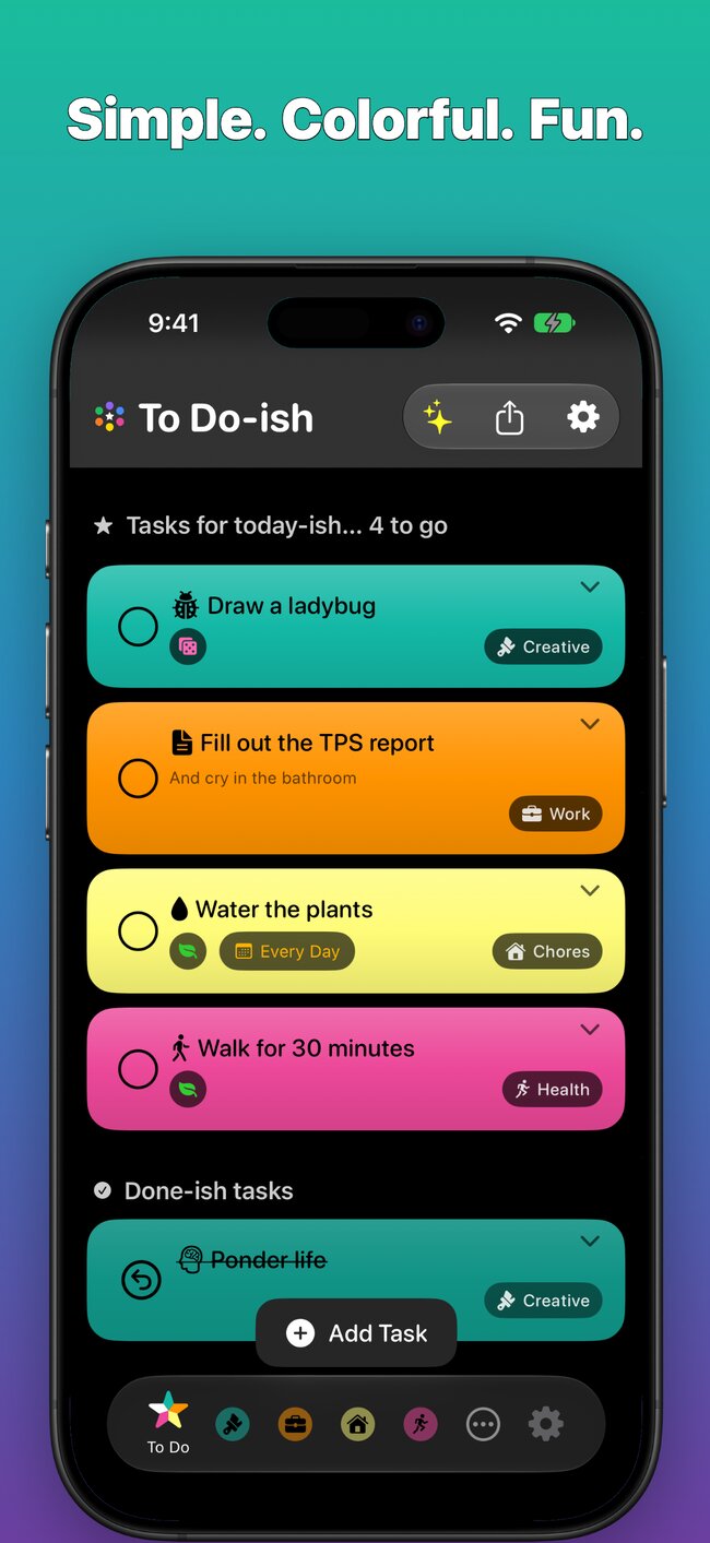 Done-ish app: Simple. Colorful. Fun.