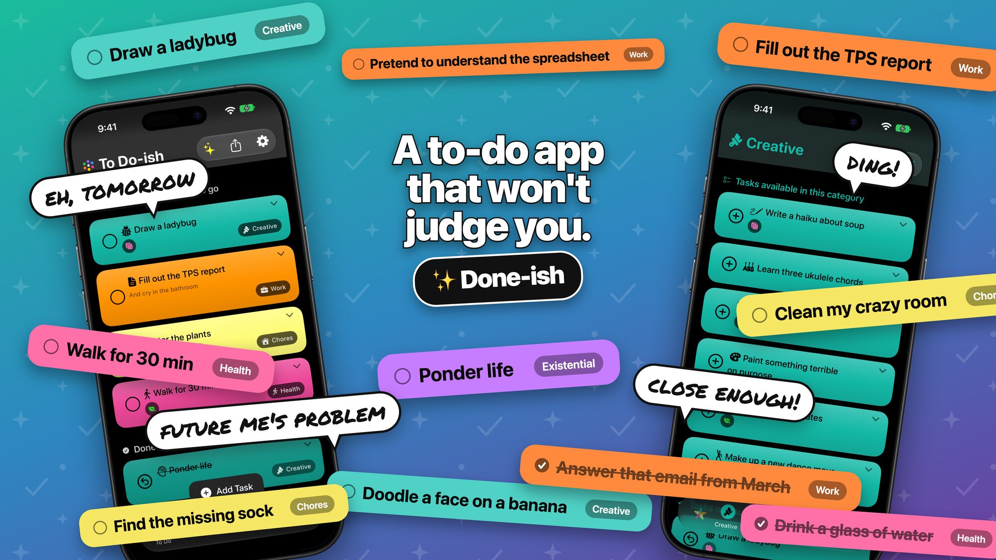 Done-ish: a to-do app that won't judge you