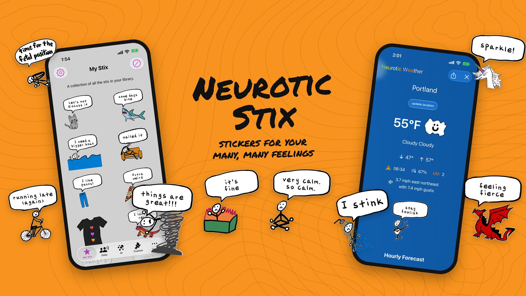 Neurotic Stix: stickers for your many, many feelings